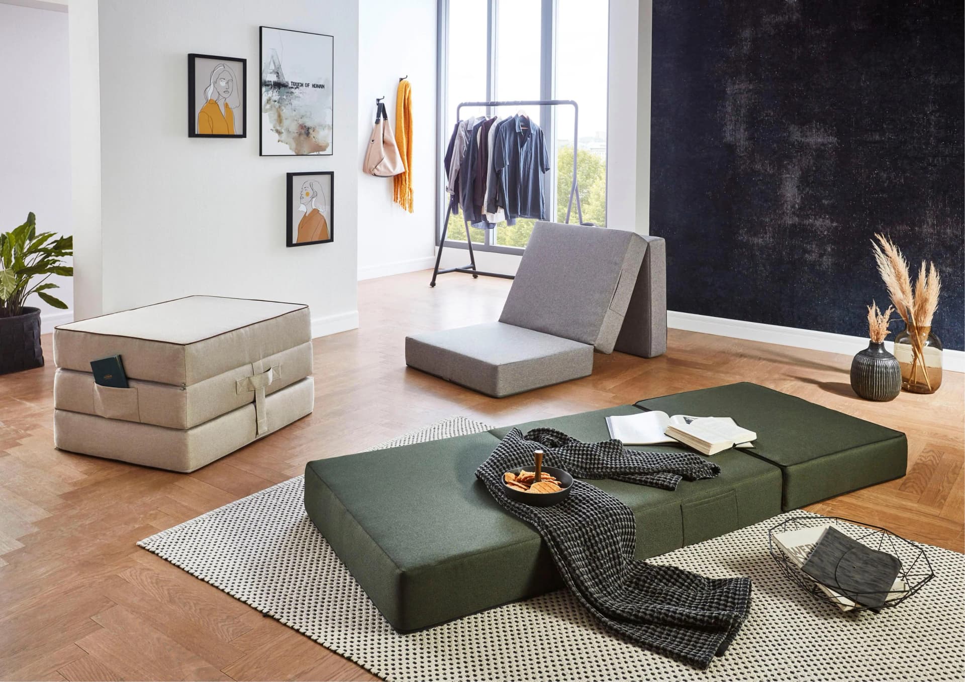 ATLANTIC HOME COLLECTION Sessel Larry mit Schlaffunktion Creme