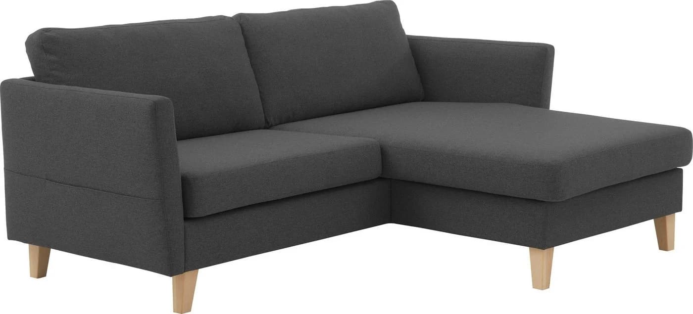Ecksofa Mailo L-Form Anthrazit ATLANTIC HOME COLLECTION mit Recamiere