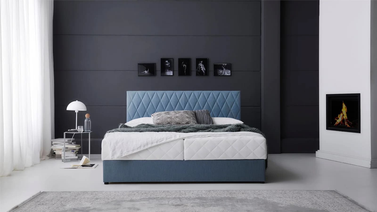 Boxbett Benita mit Bettkasten lichtblau ATLANTIC HOME COLLECTION