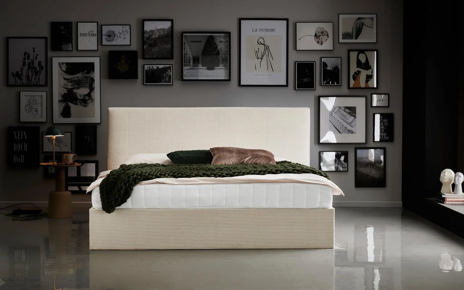 Atlantic Home Collection Bettgestell Melody Creme Cord