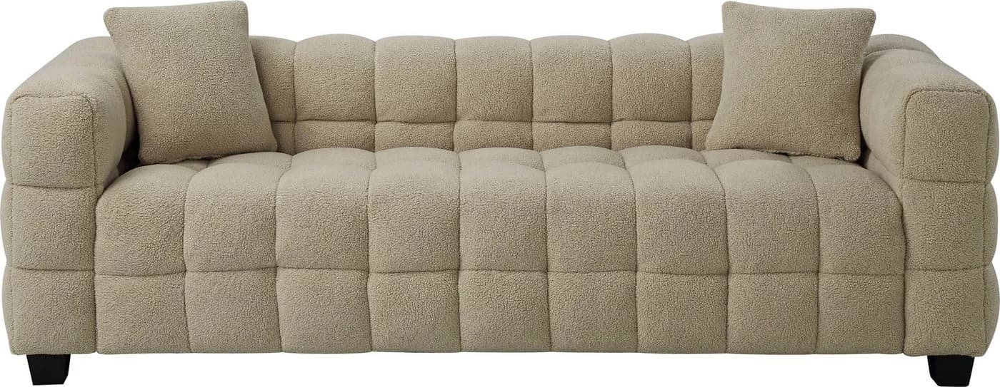 ATLANTIC HOME COLLECTION 3-Sitzer Sofa Stella Teddyoptik creme-braun