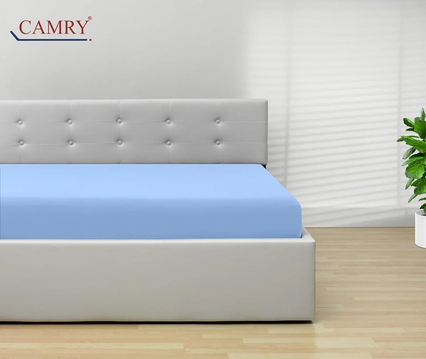 Camry Spannbettlaken CLASSIC Jersey 100% Baumwolle Hellblau