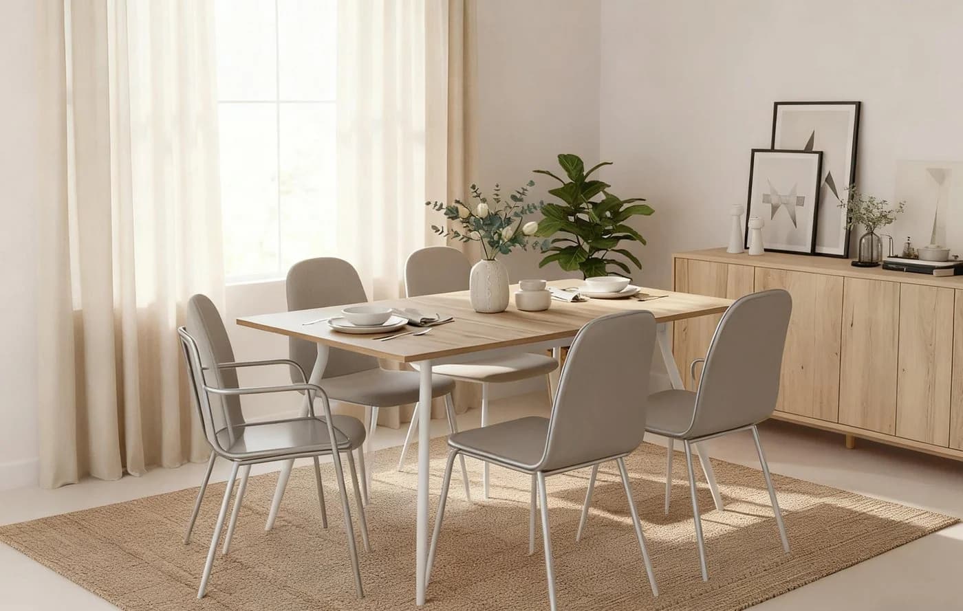B&D home Esstisch LIO Ausziehbar Schwarz/Weiss