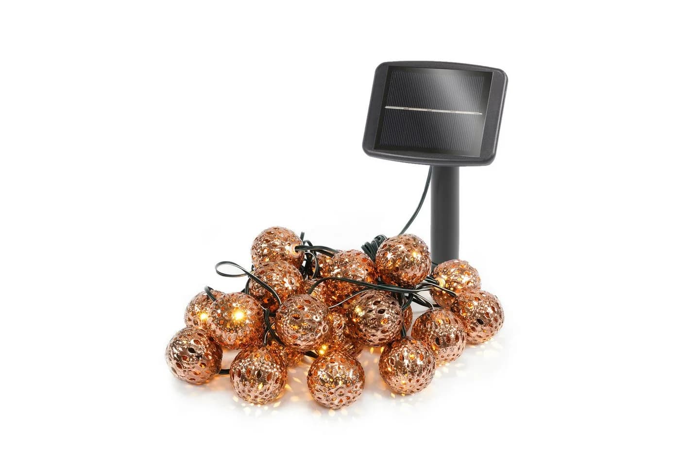esotec LED Solarkette Oriental Balls 20 Kugeln Bronze