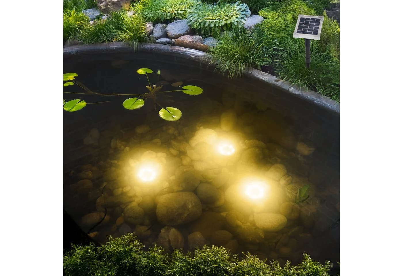 esotec Solar Gartenstrahler 3 Spots warmweiß IP68