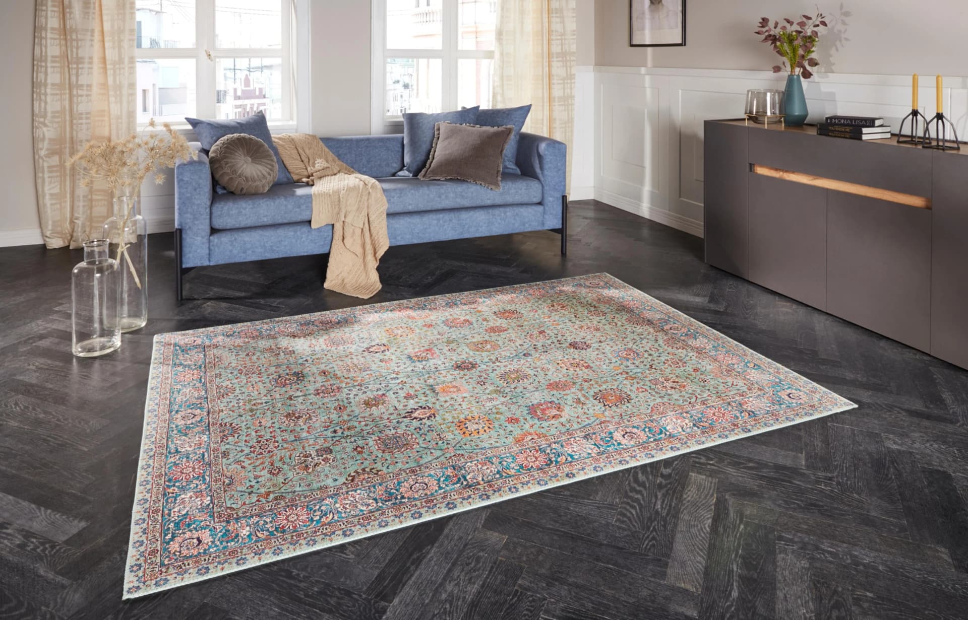 Teppich ELLE DECORATION Mahal Grün Vintage Orientalisch