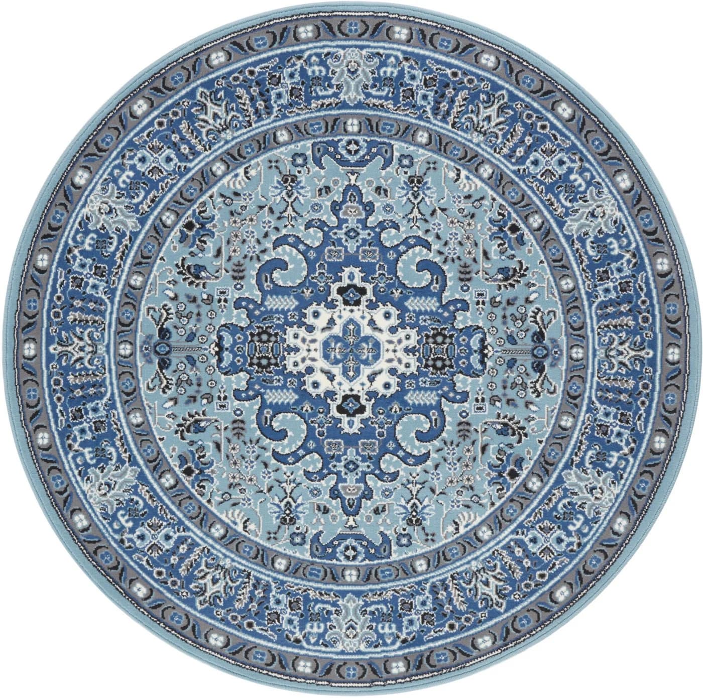 HANSE HOME Teppich Skazar Isfahan Rund Vintage Blau