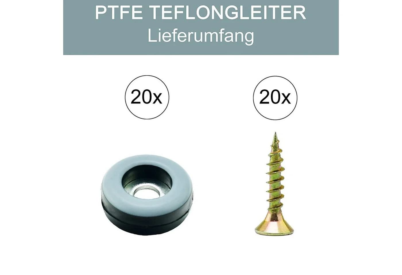 Store HD Möbelfuß Möbelgleiter 20 mm Teflon 20 Stück