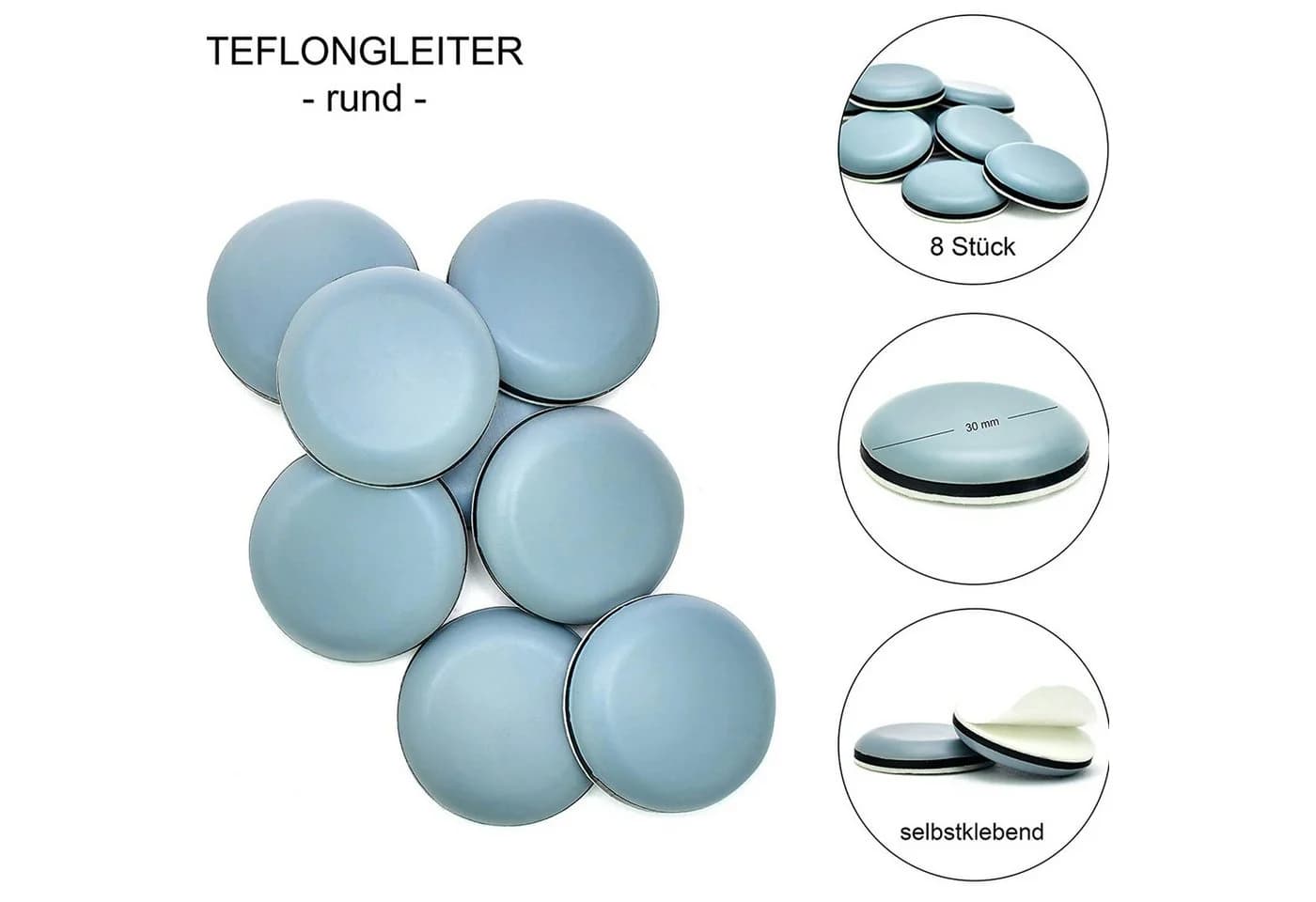 store HD Möbelfuß selbstklebende Möbelgleiter 30mm - 8 Stück