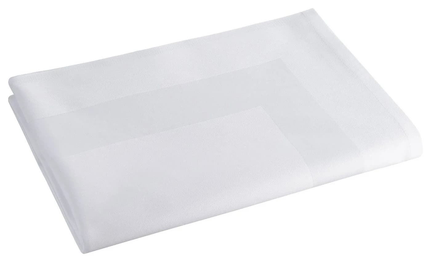 Clinotest Tischwäsche 100% Baumwolle mit Atlaskante Silber/Weiß