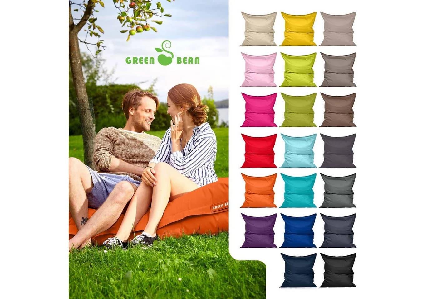 Green Bean Sitzsack XXL Outdoor Orange Wetterfest