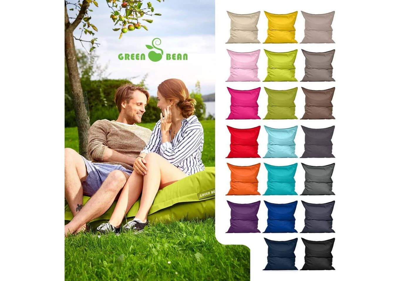 Green Bean Outdoor Sitzsack XXL Grün Polyester PVC