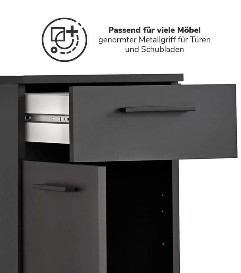 mokebo Möbelgriff Der Griffige 7er-Set Aluminium Anthrazit