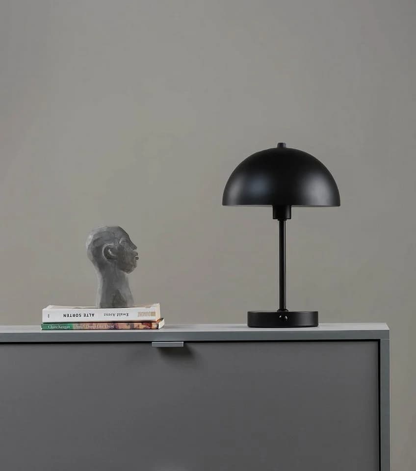 mokebo Tischleuchte Der Leuchtturm Schwarz Vintage LED-Lampe kabellos dimmbar