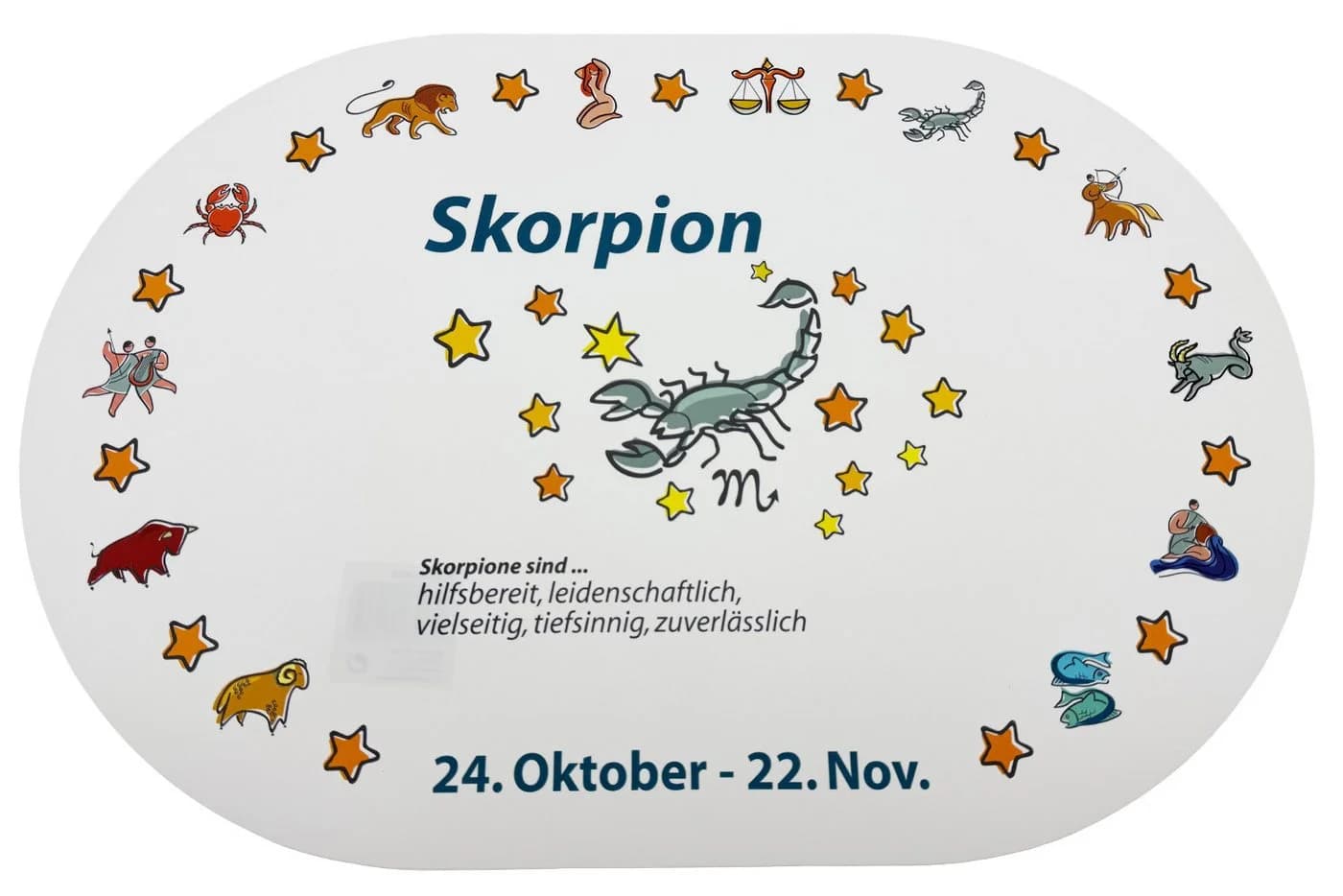varivendo Platzmatte Skorpion Astro-Design Bunt Schwarz