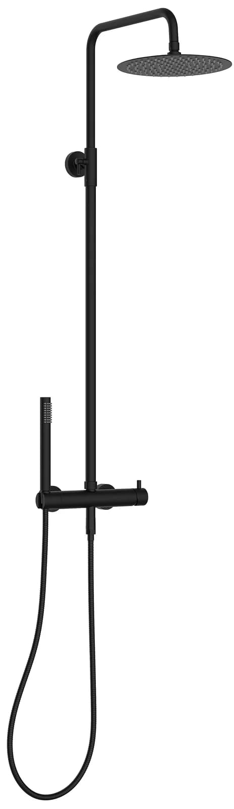 MARWELL Stangenbrause-Set Classico schwarz Regendusche höhenverstellbar