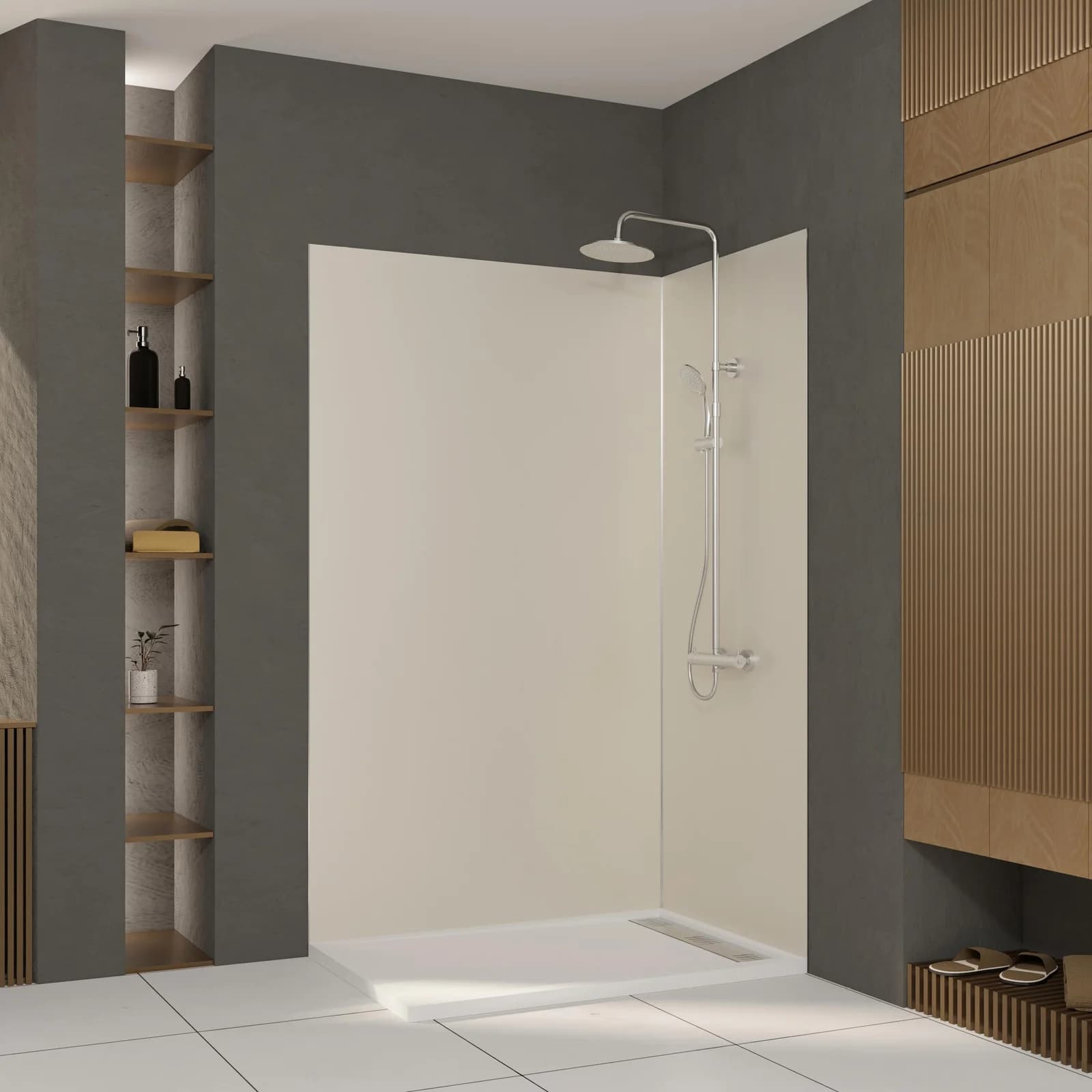 MARWELL Urbanox Duschrückwand Set ivory Aluminium 210x210 cm