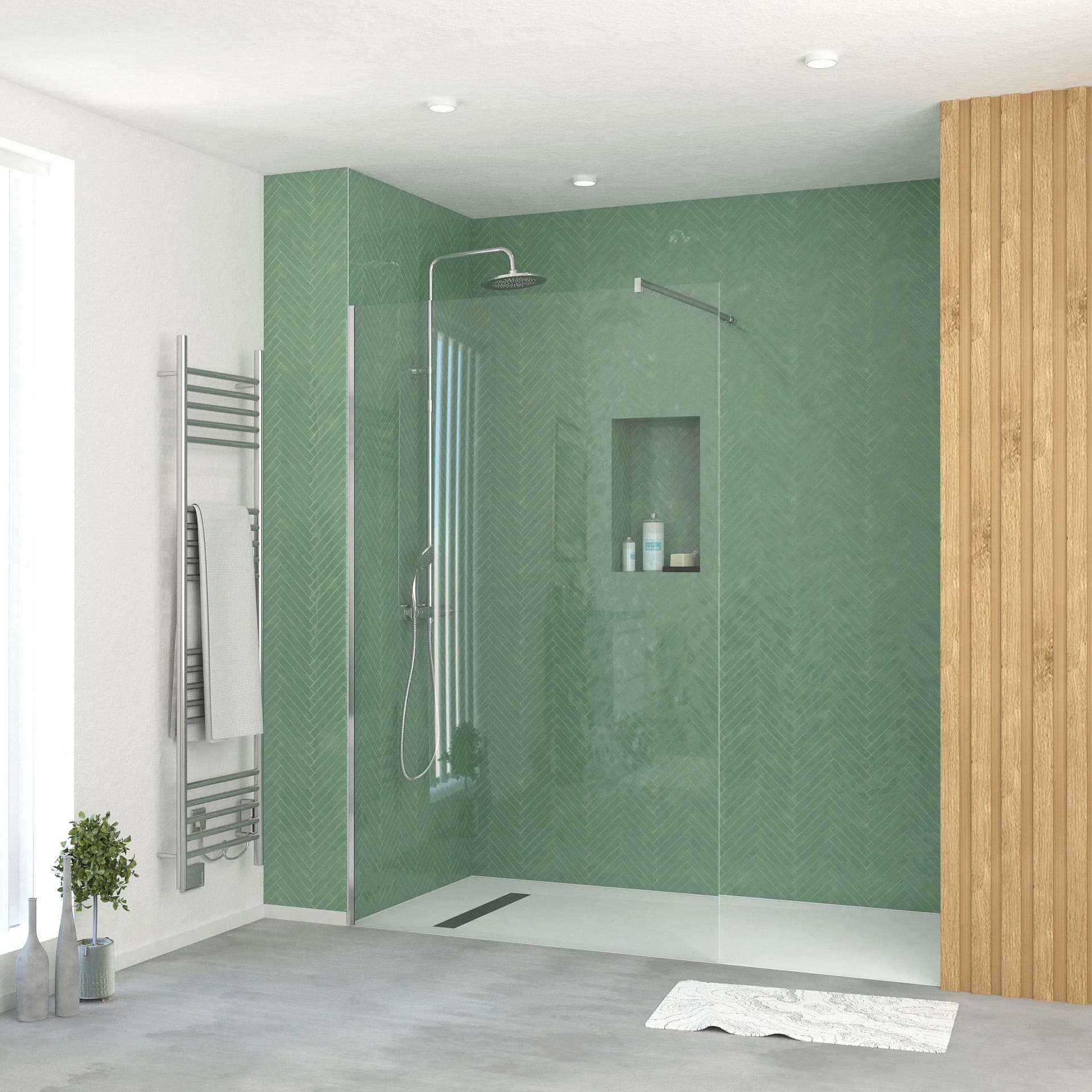 MARWELL Walk-in-Dusche Essentiel Chrome 120x195 cm