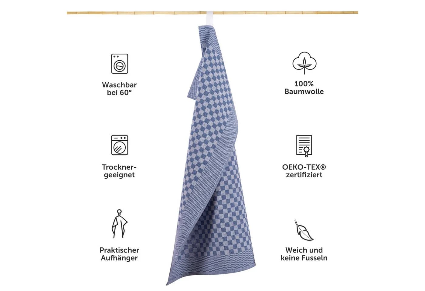 Blumtal Geschirrtuch Premium 50x70cm 100% Baumwolle Blau