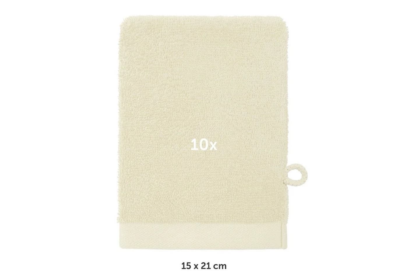 Blumtal Waschhandschuh 10er Set Frottee 15x20 cm Beige