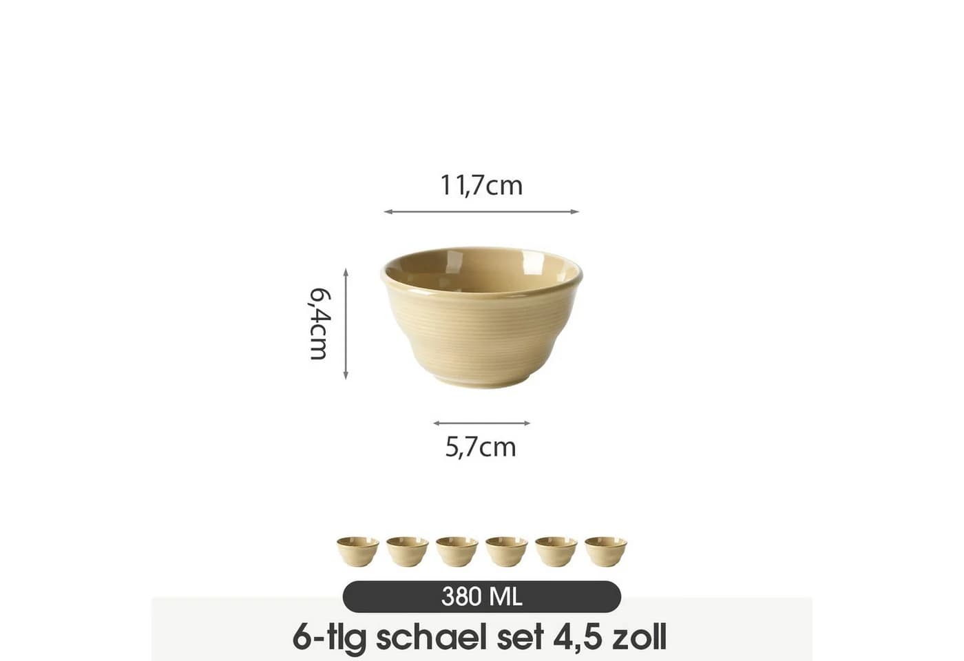 JIWOO Schälchen-Set 6-tlg. Keramik Braun