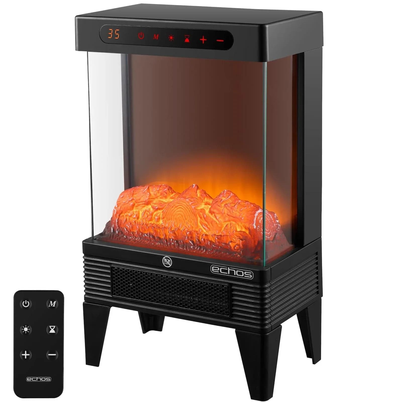 Echos Elektrokamin mit Heizlüfter Flammeneffekt 1500W