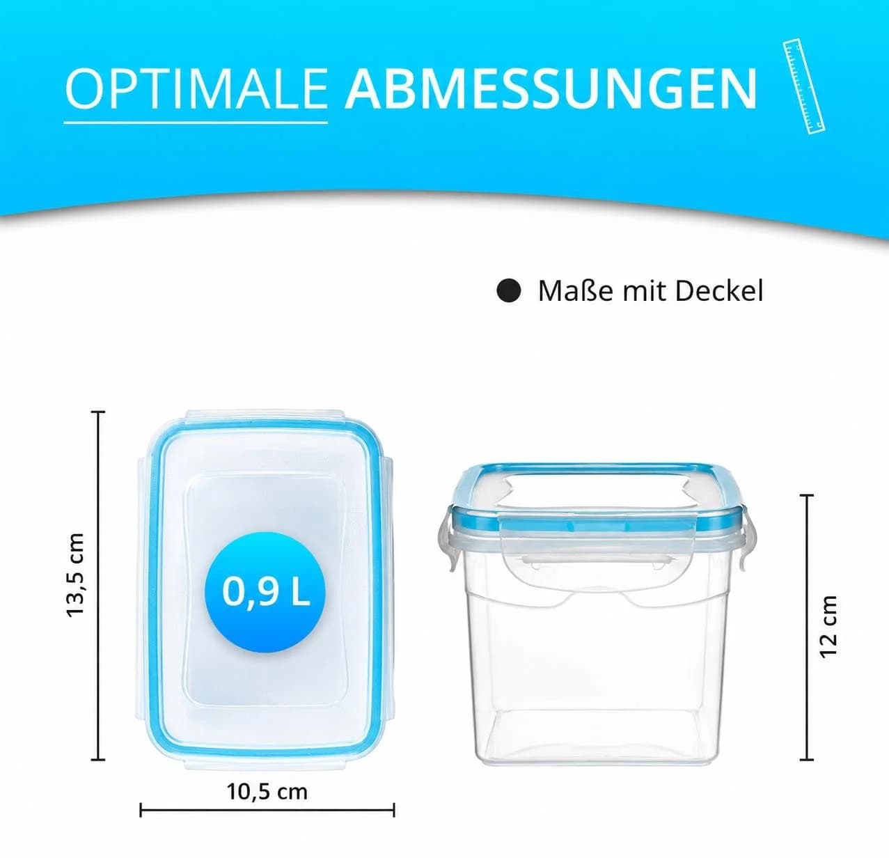 astor24 Frischhaltedosen Set 4er 900ml BPA-frei Stapelbar