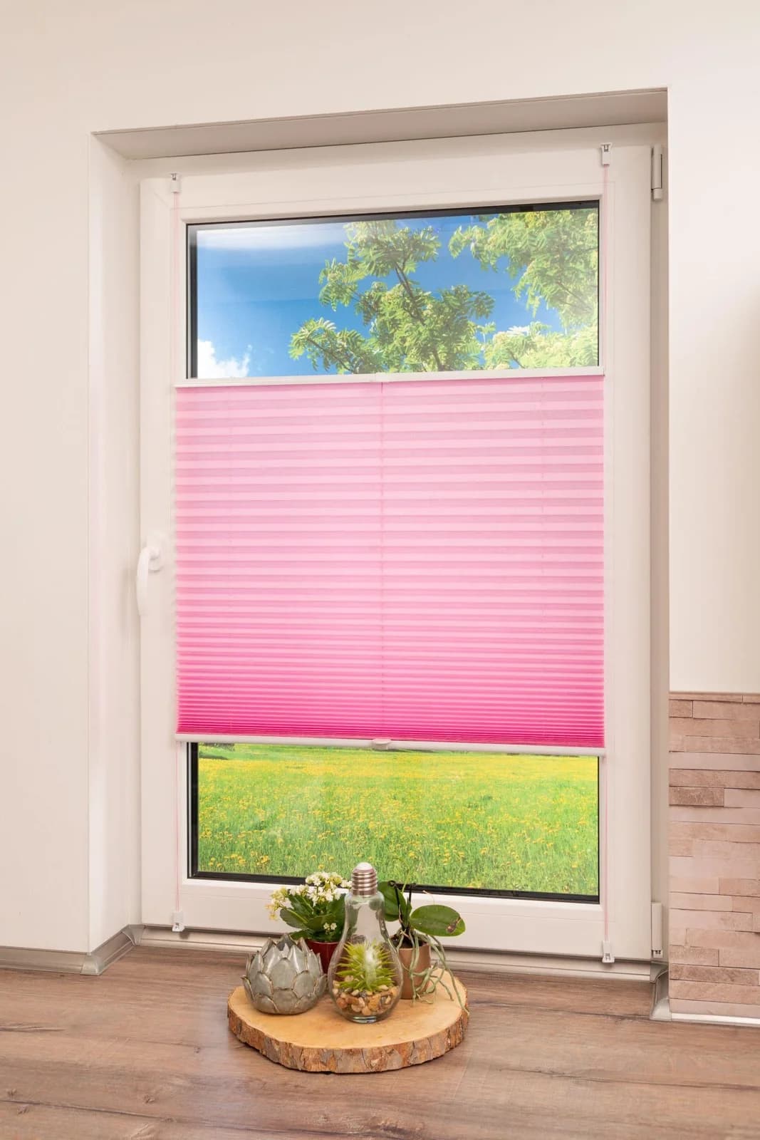 K-home Plissee Klemmfix Pisa Pink 100x130 cm