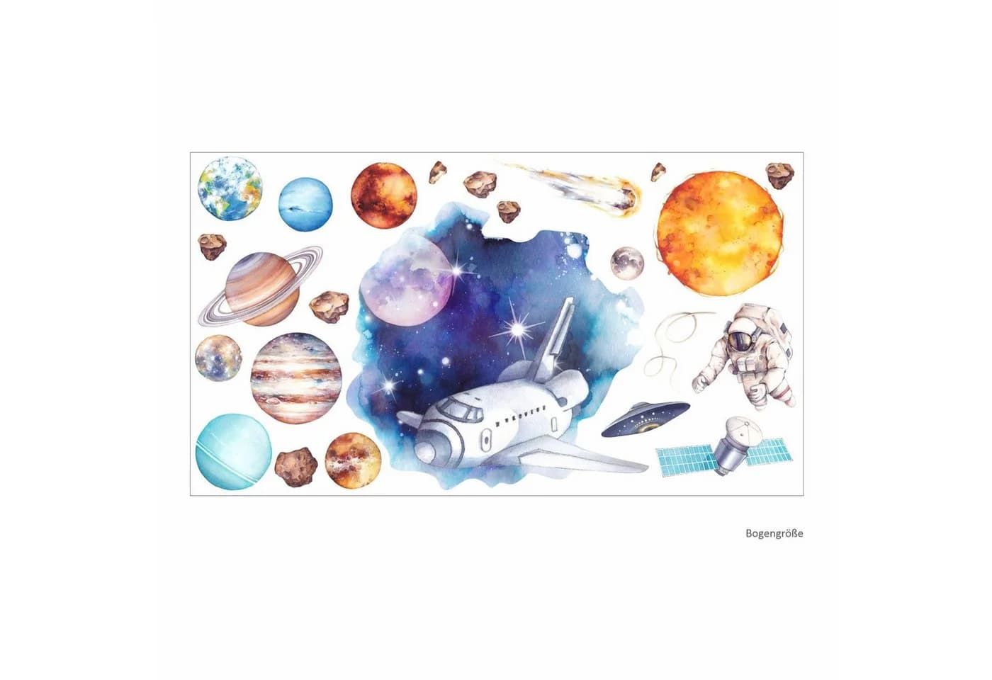 nikima Wandtattoo Weltraum Planeten PVC-Folie