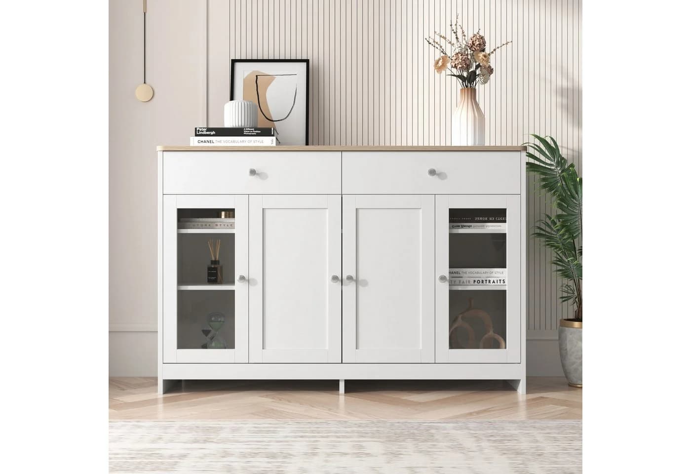 SOFTWEARY Sideboard Weiß Modern MDF