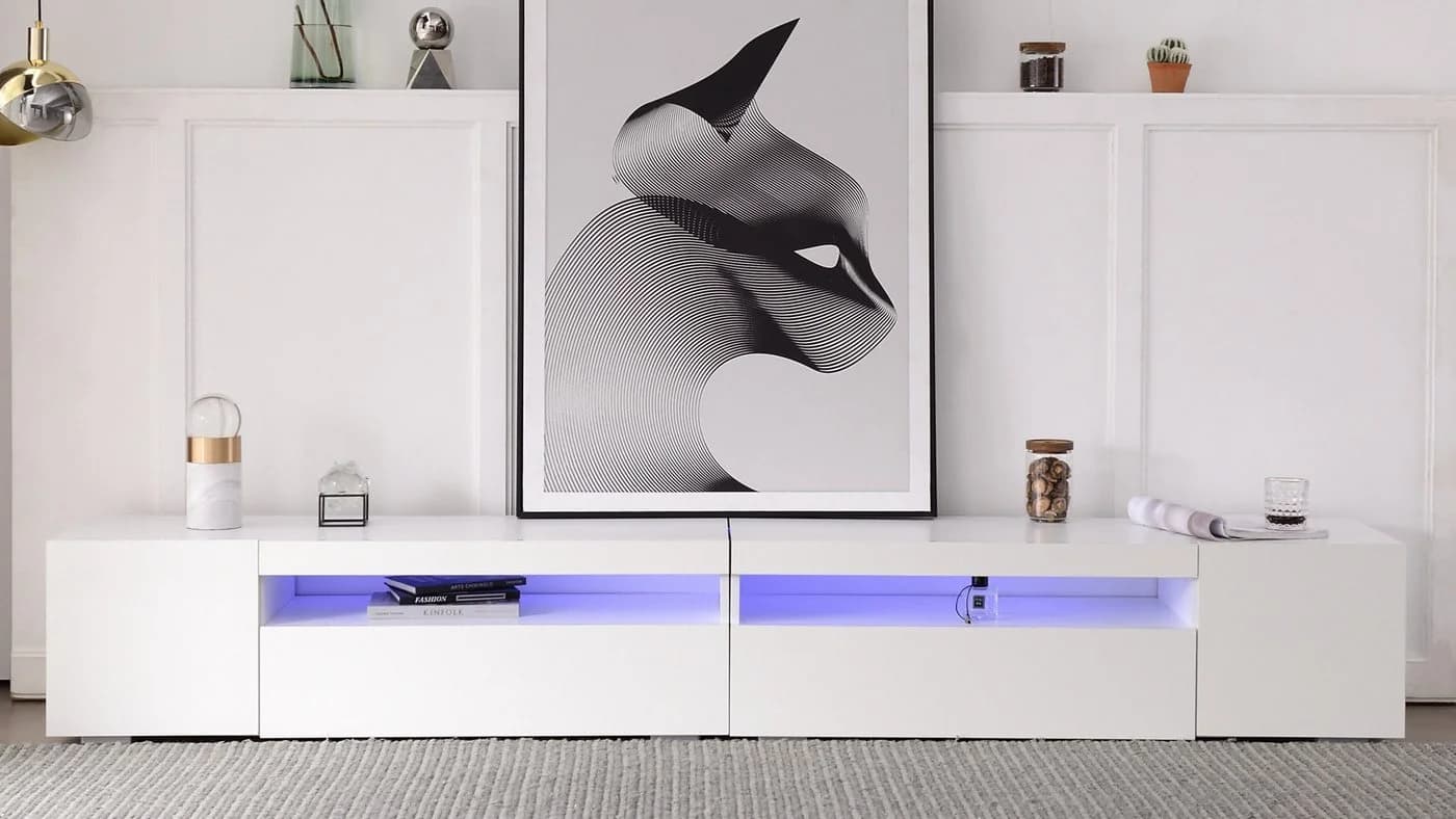 SOFTWEARY Lowboard TV-Schrank Weiß Modern