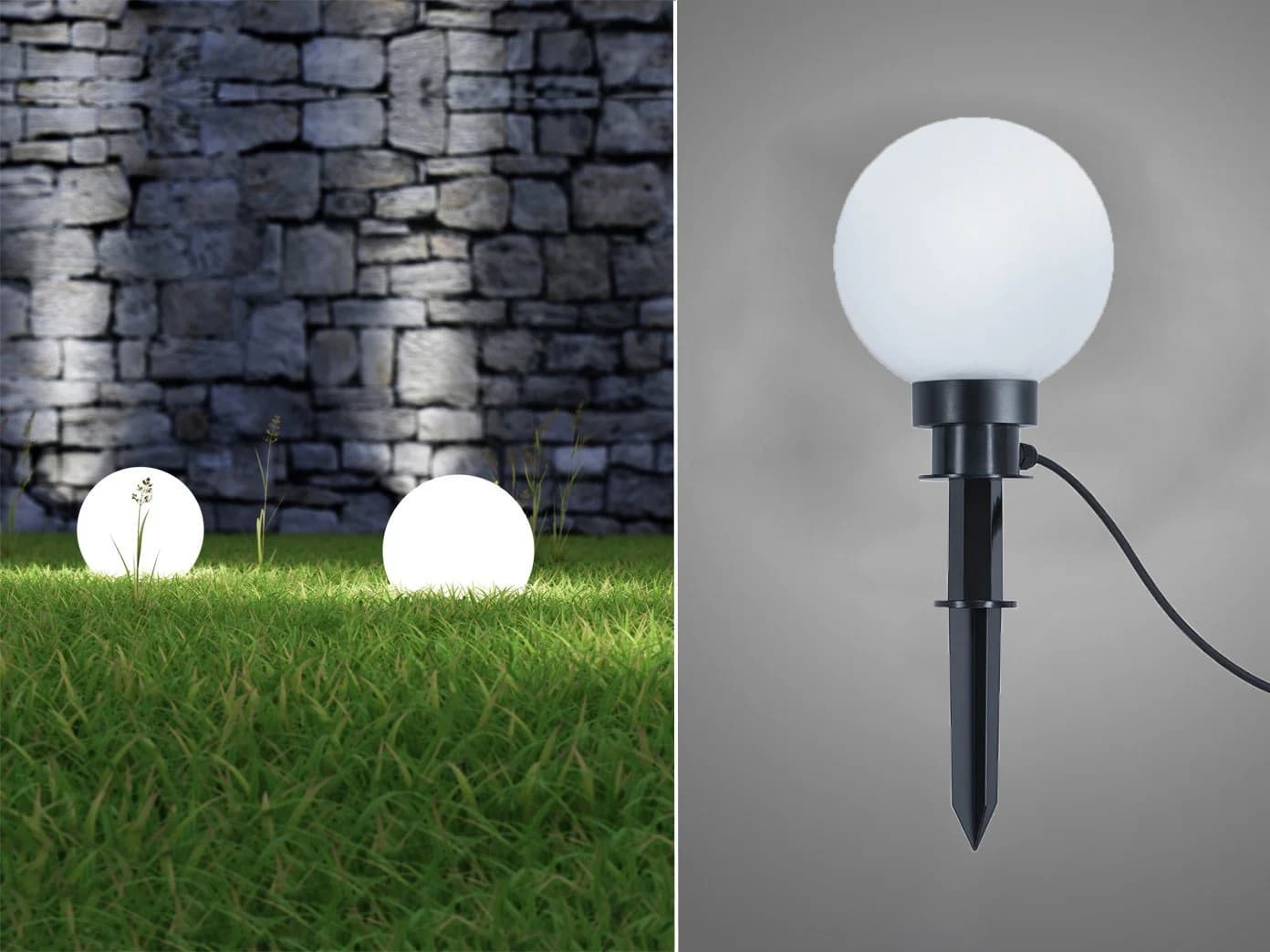 Reality Leuchten LED Kugelleuchte Garten Warmweiß IP44