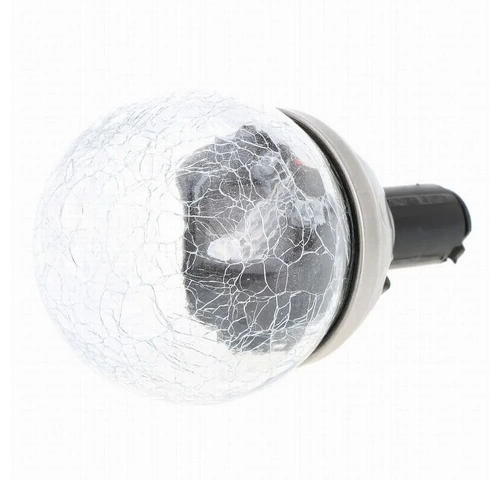 HAC24 LED Solarleuchte Kugel Crackle-Glas Weiß