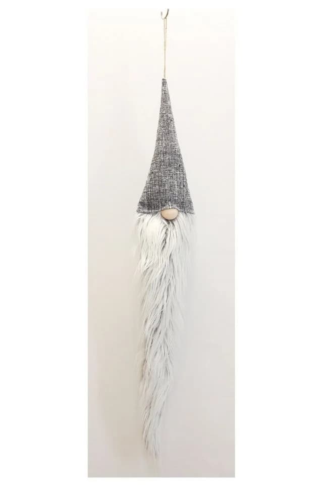 Dekohänger aus Plüsch in Grau für Weihnachten, Wand und Tür