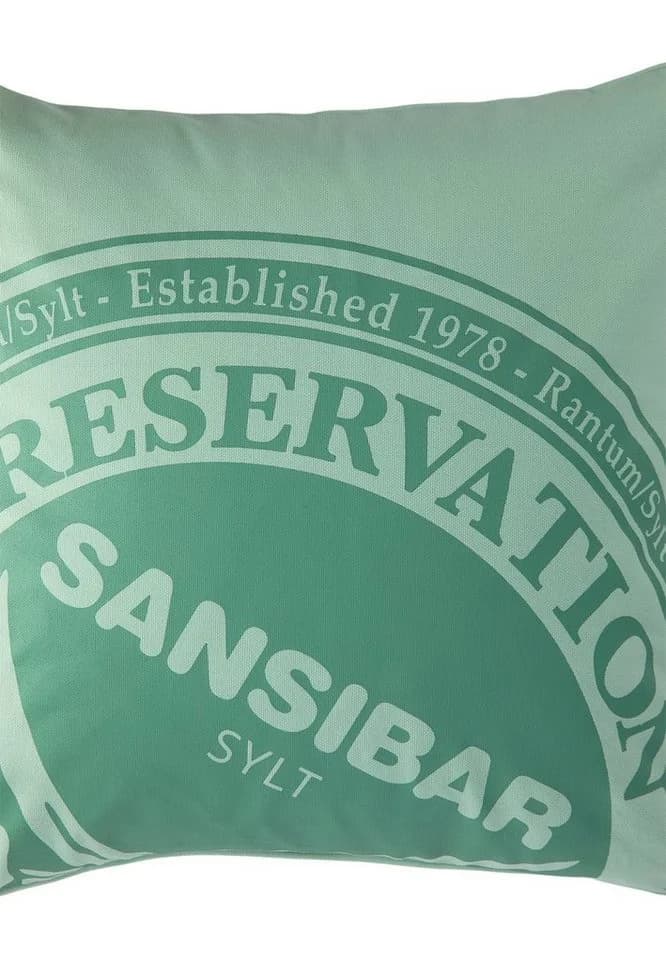 Sansibar Sylt Kissenbezug Reservation Design Grün 45x45 cm Baumwolle