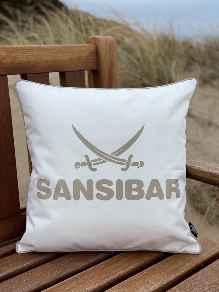 Sansibar Sylt Dekokissen Outdoor 45x45 cm Weiß/Beige Polyester