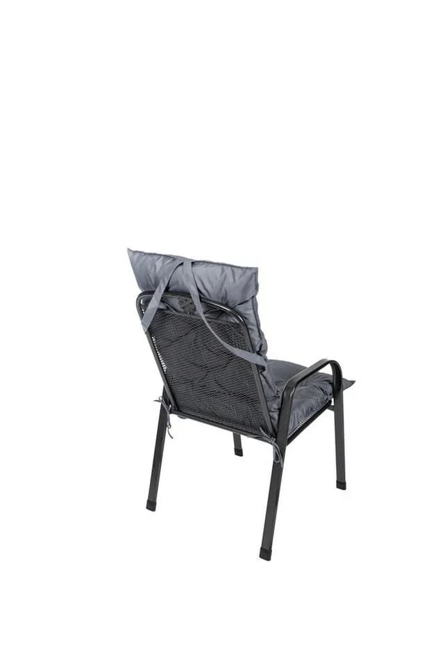 TexDeko Garden Hochlehnerauflage Grau 4er Pack wasserabweisend