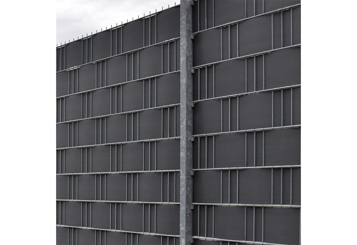 M MERCEO Sichtschutzstreifen 50m PVC Grau-Anthrazit mit Clips