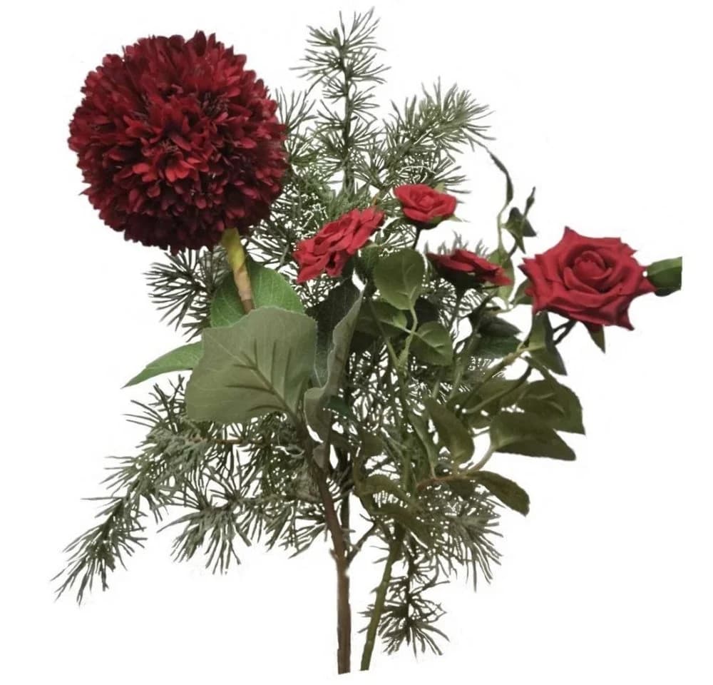 2474U Kunstblumenstrauß Red Winter Dream Rot ca. 65 cm