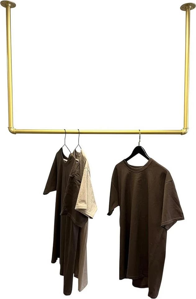 RSR Hangers Kleiderstange Deckenmontage Industrial Design Gold U-Form