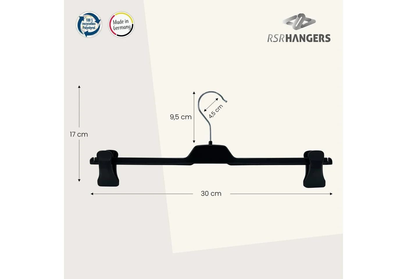 RSR Hangers Kleiderbügel Hosenbügel 20-tlg. Metall