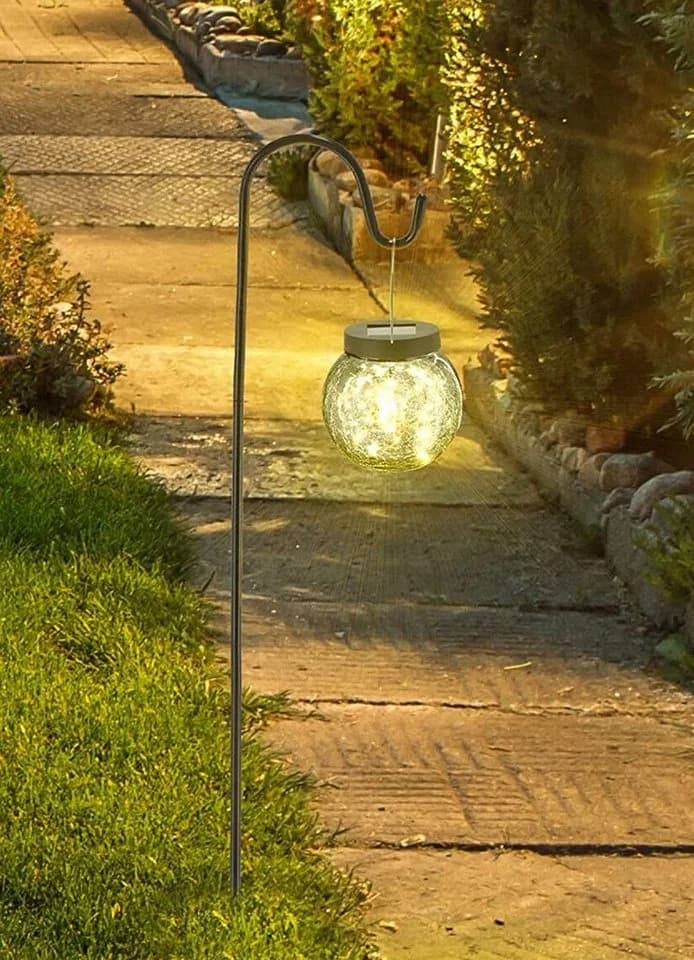 Spetebo Gartenleuchte LED Solar Gartenstecker mit Glaskugel