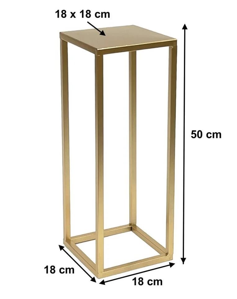 DanDiBo Blumenhocker Metall Gold Eckig 50-70 cm Blumenständer