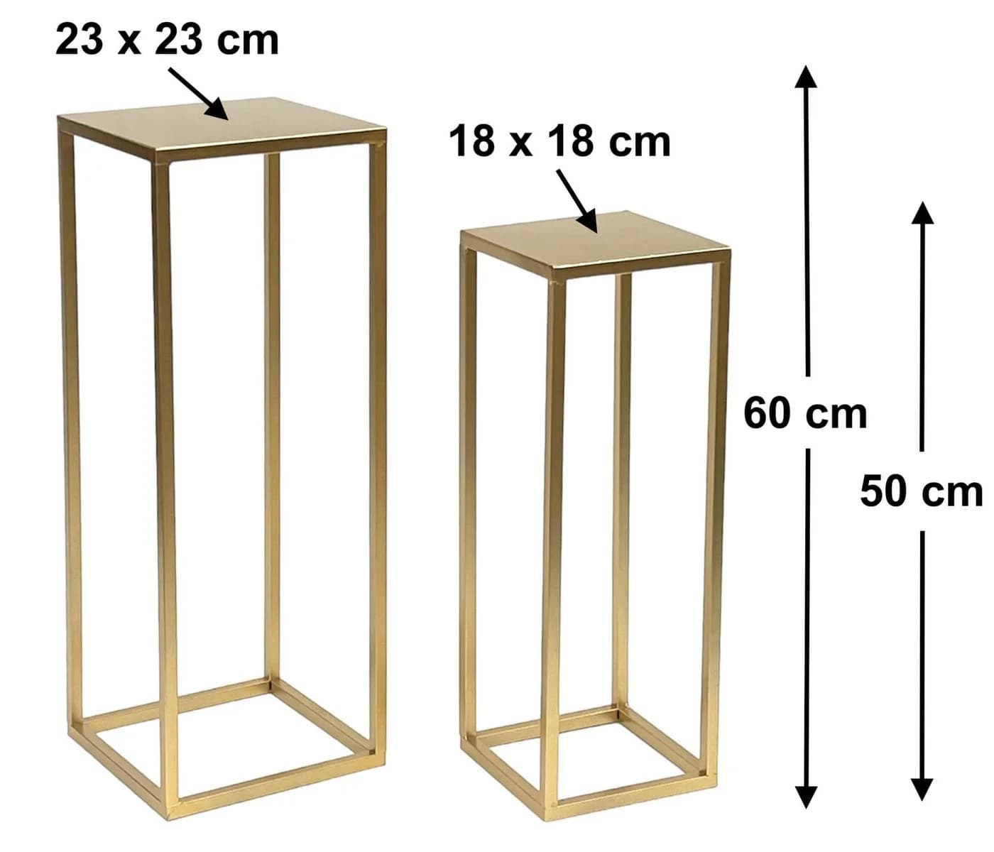 DanDiBo Blumenhocker Metall Gold Eckig Blumenständer 2er Set