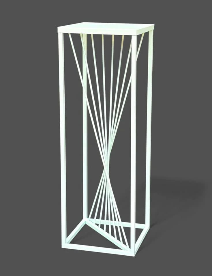 DanDiBo Blumenhocker Metall Weiß 70 cm Beistelltisch