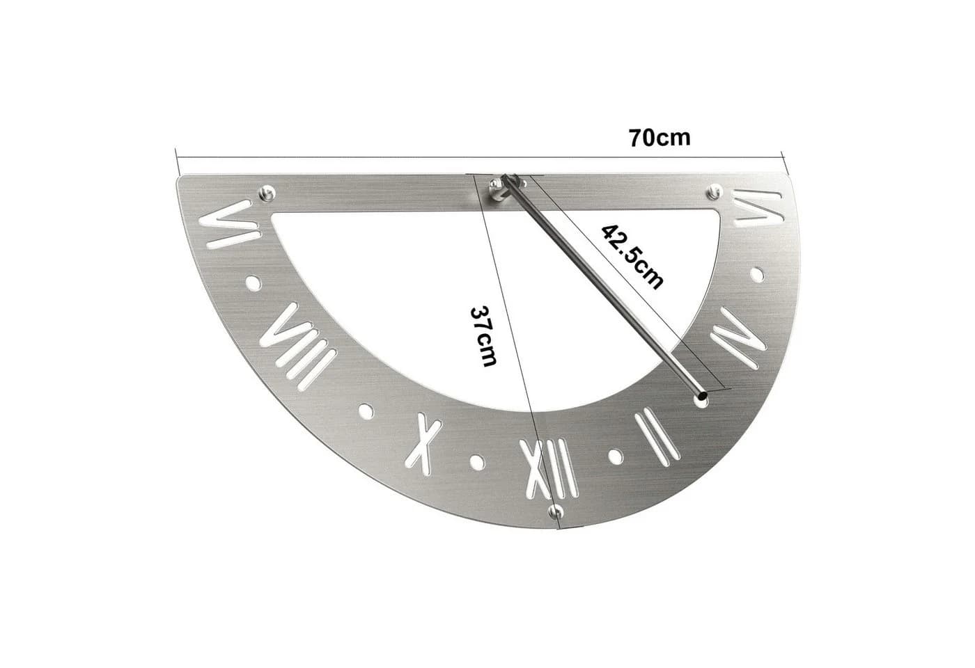 DanDiBo Sonnenuhr Edelstahl Wand 70cm Wetterfest Silber Matt