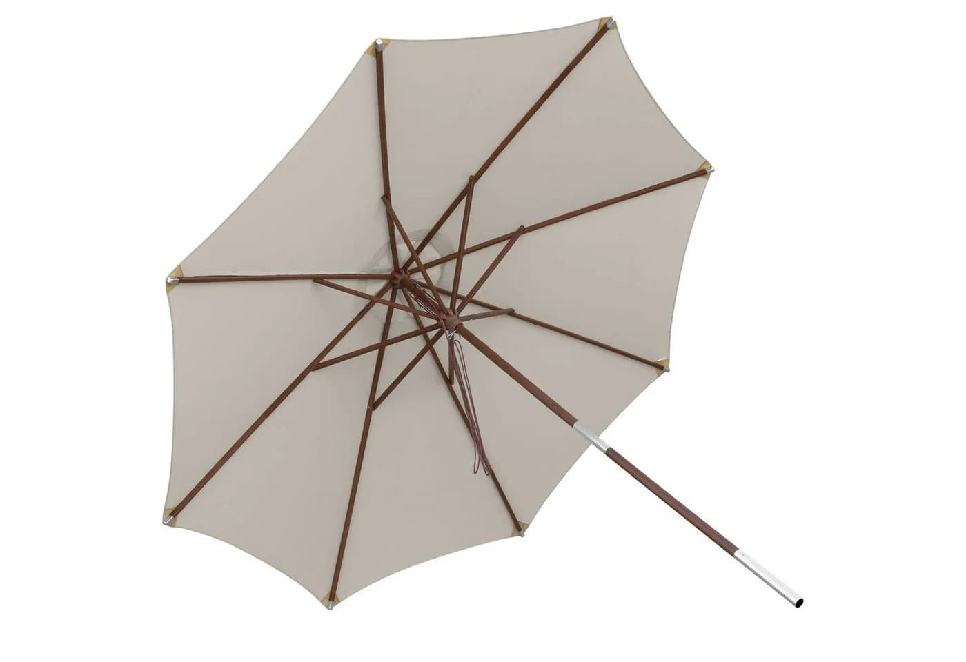 anndora Sonnenschirm 3m rund Khaki Hartholz UV-Schutz