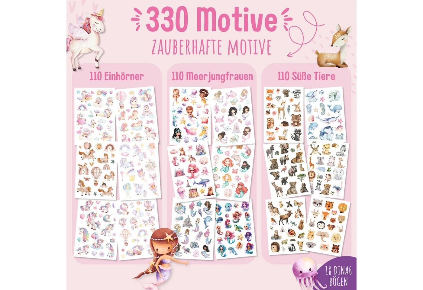 MeinBaby123® Kindertattoo 330 hautfreundlich vegan bunt