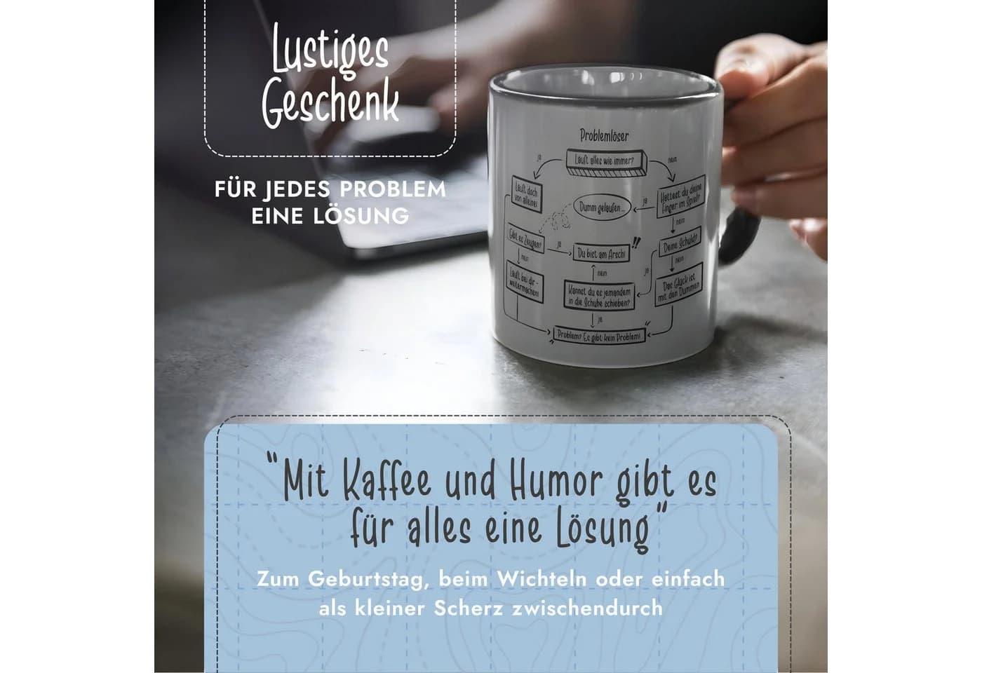 AMARI® Problemlöser Tasse Nr. 20 – Lustiger Kaffeebecher