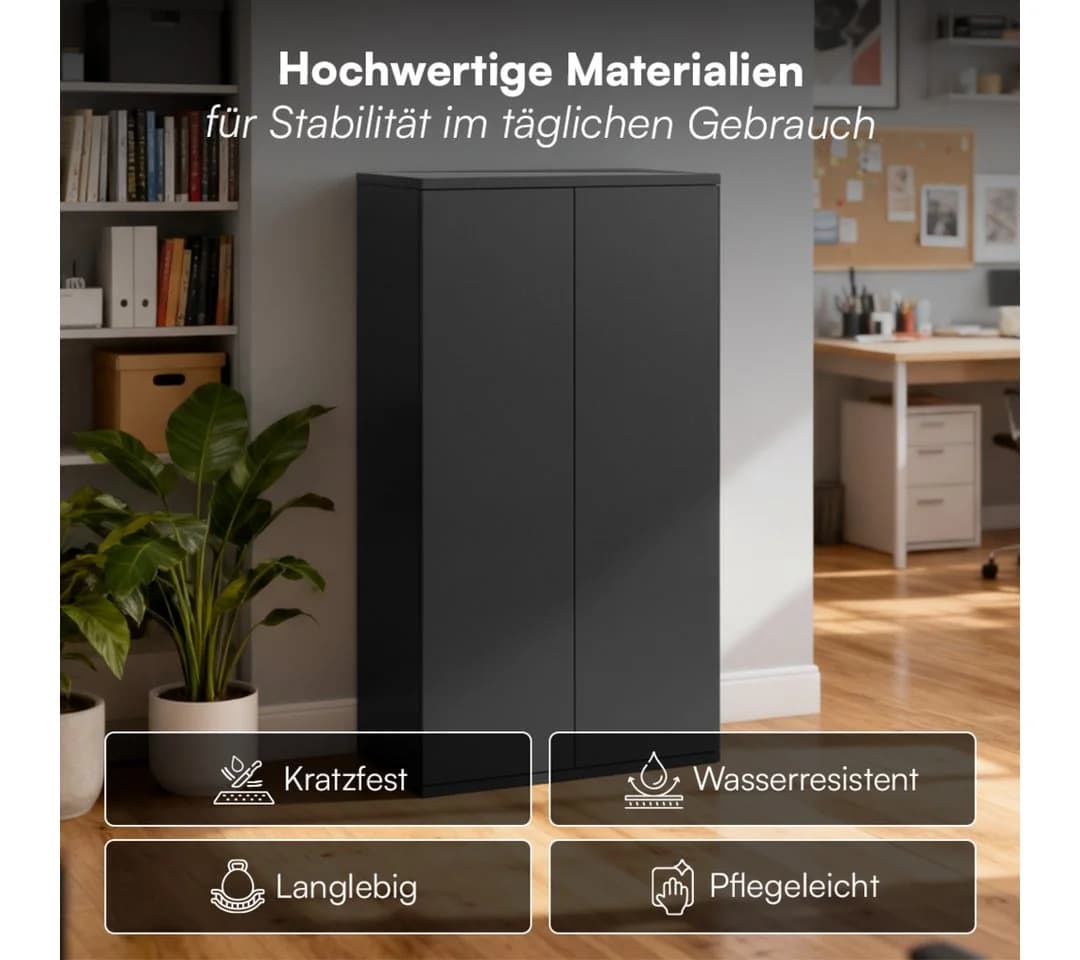 Bellamio Mehrzweckschrank Ais Push-to-Open Anthrazitschwarz